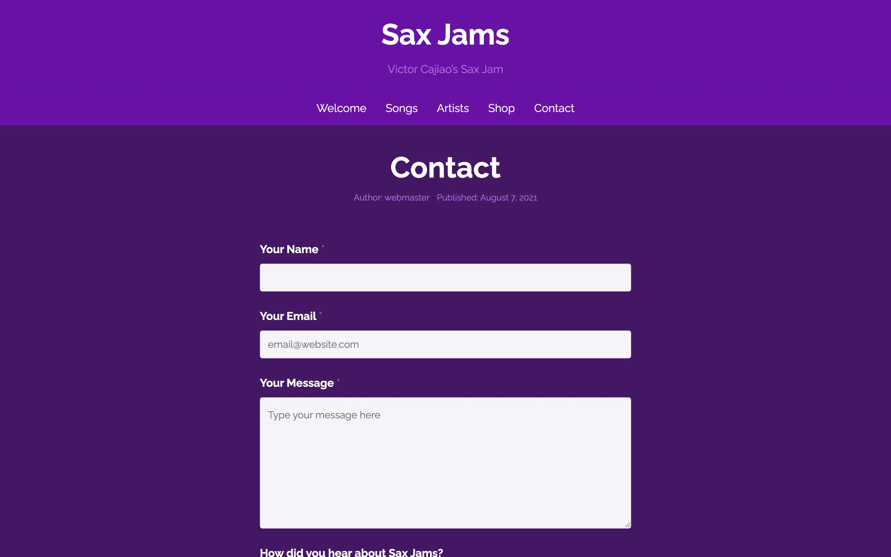 Contact screenshot